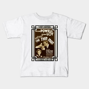 The Thin Man (Sepia/Frame) Kids T-Shirt